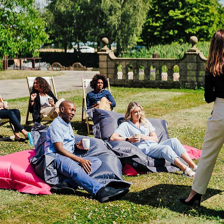 Outdoor team strategy session